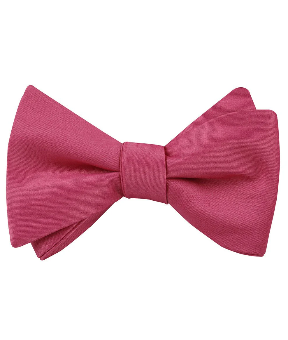 Magenta Pink Satin Self Bow Tie - Image 2