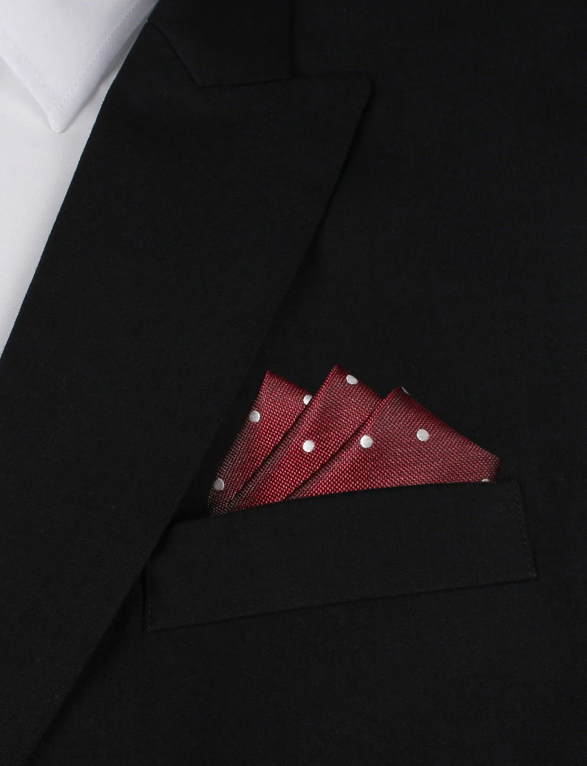 Mahogany Maroon with White Polka Dots Pocket Square - Image 3