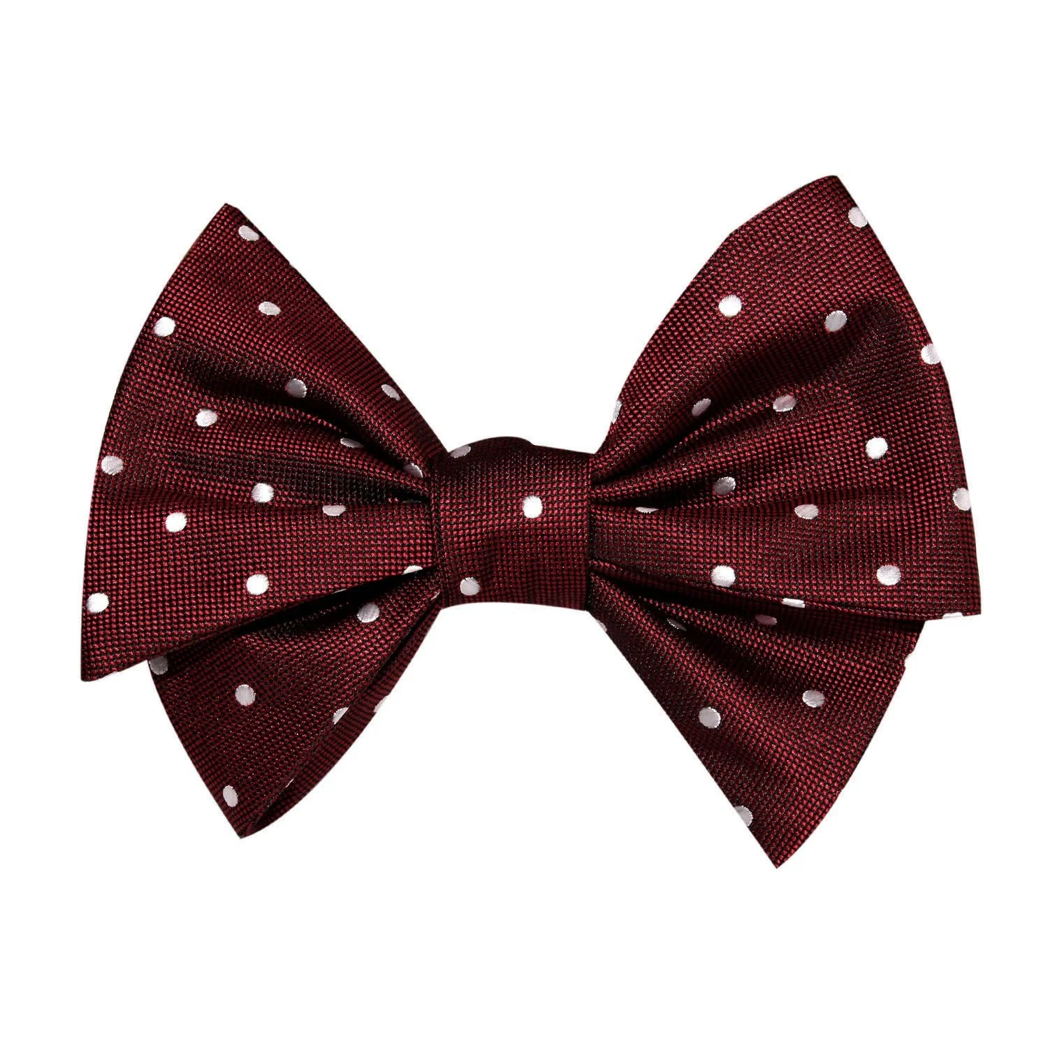 Mahogany Maroon with White Polka Dots Self Tie Bow Tie - Image 4