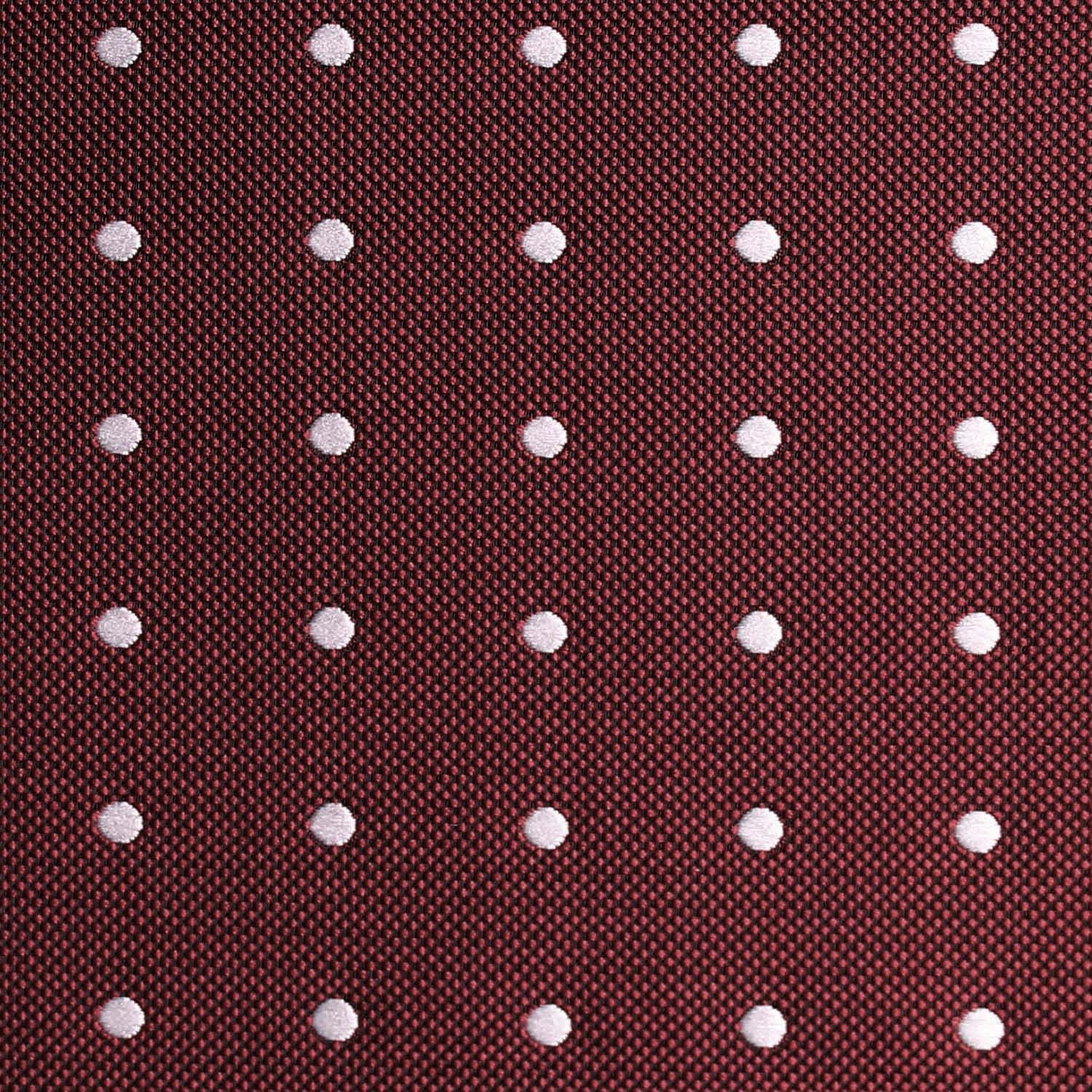 Mahogany Maroon with White Polka Dots Skinny Tie - Image 4