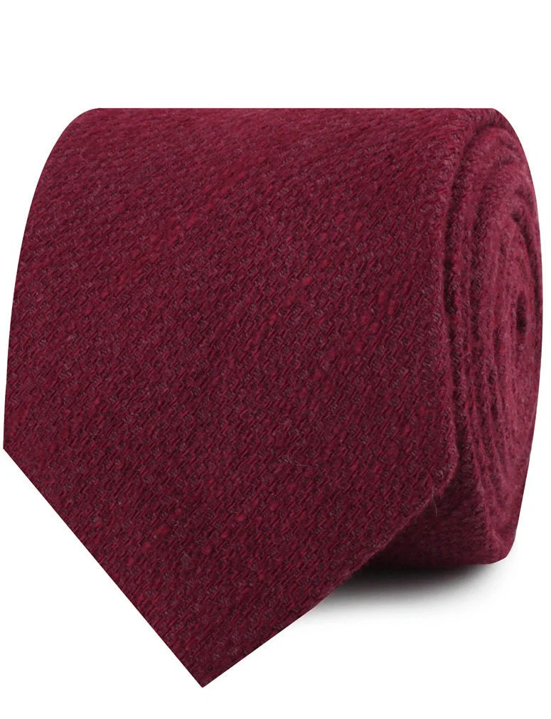 Mahogany Wine Linen Twill Necktie - Image 2