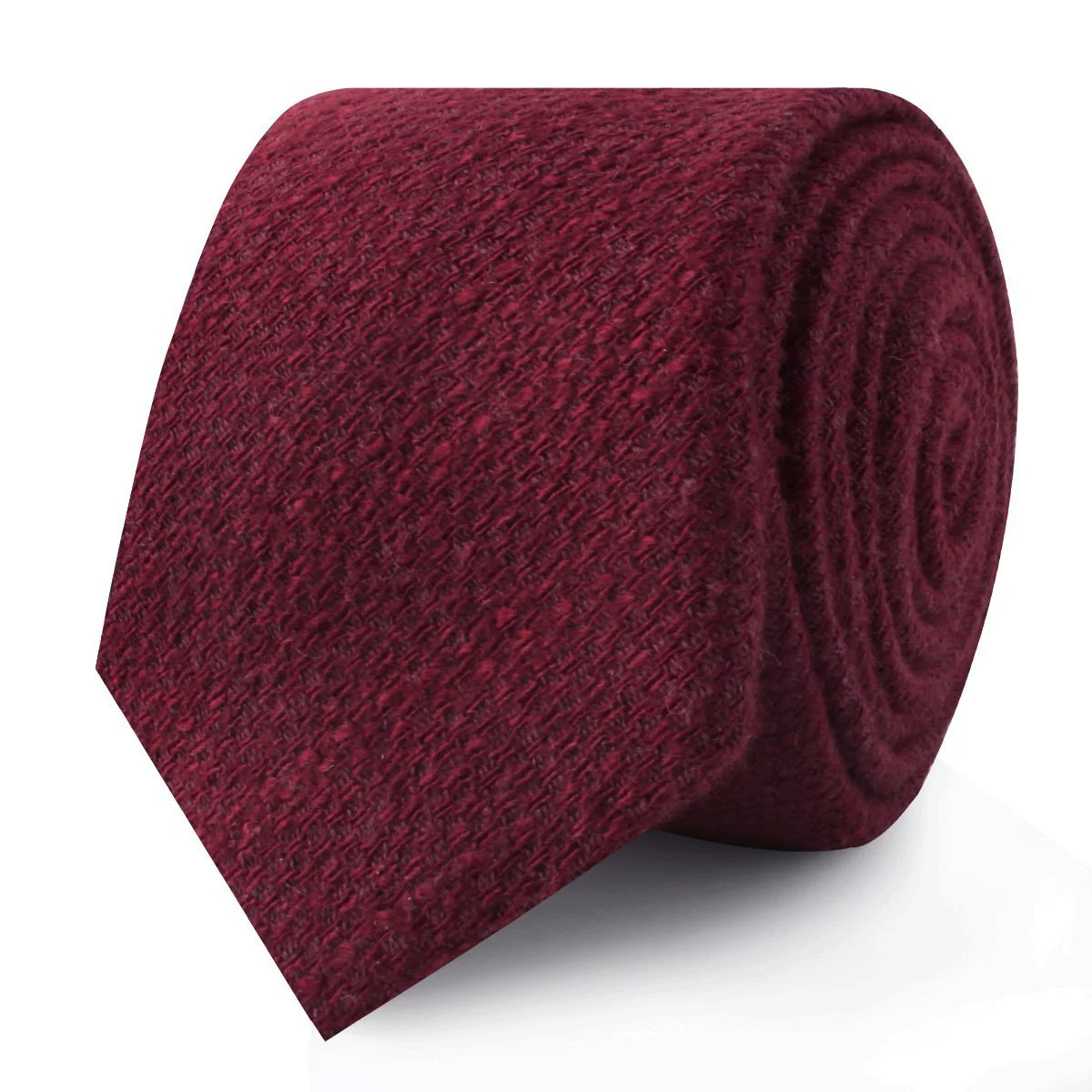 Mahogany Wine Linen Twill Skinny Tie - Image 2
