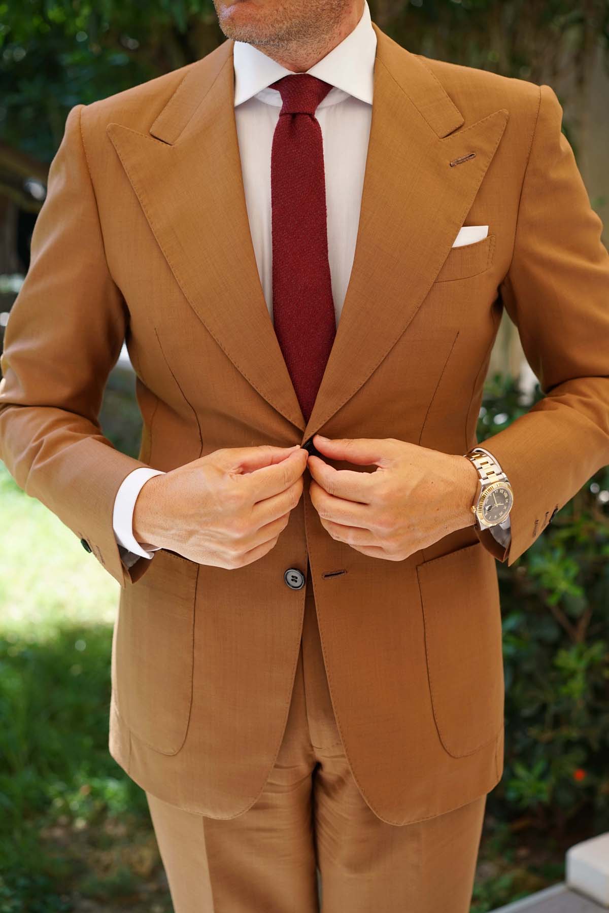 Mahogany Wine Linen Twill Skinny Tie - Image 5
