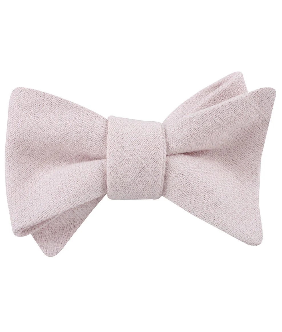 Maldivian Blush Pink Linen Self Bow Tie - Image 2