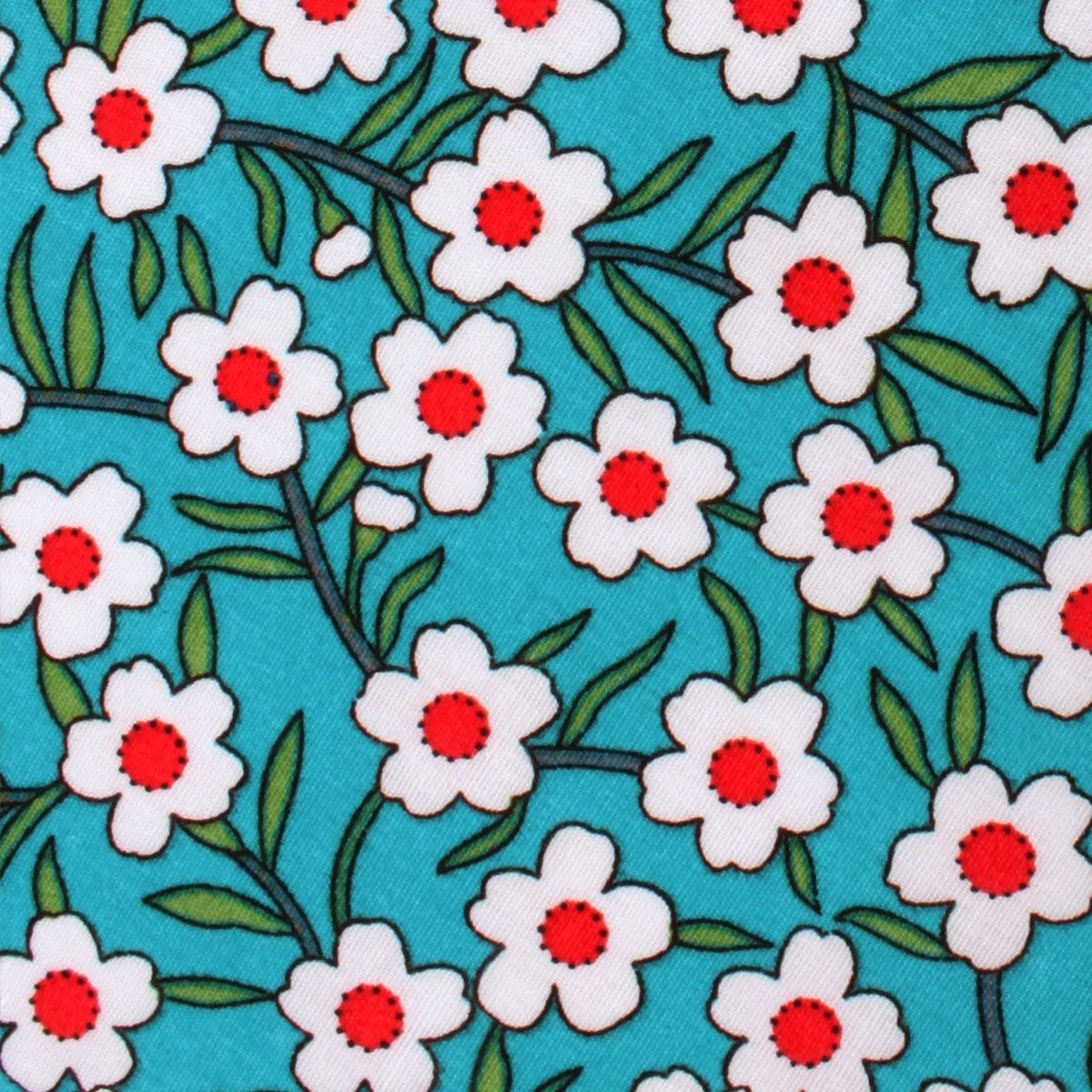 Maldivian Turquoise Floral Skinny Tie - Image 3