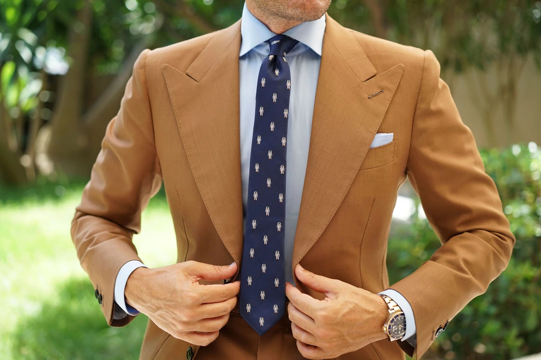 Man on the Moon Space Suit Skinny Tie - Image 4