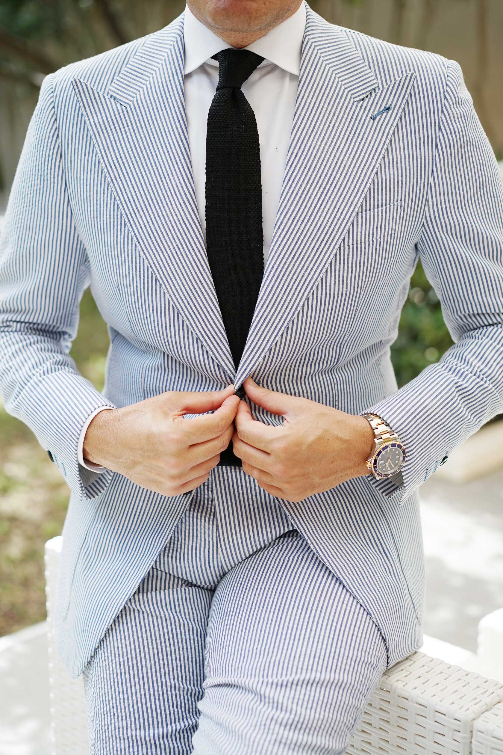Manchester Black Knitted Tie - Image 4