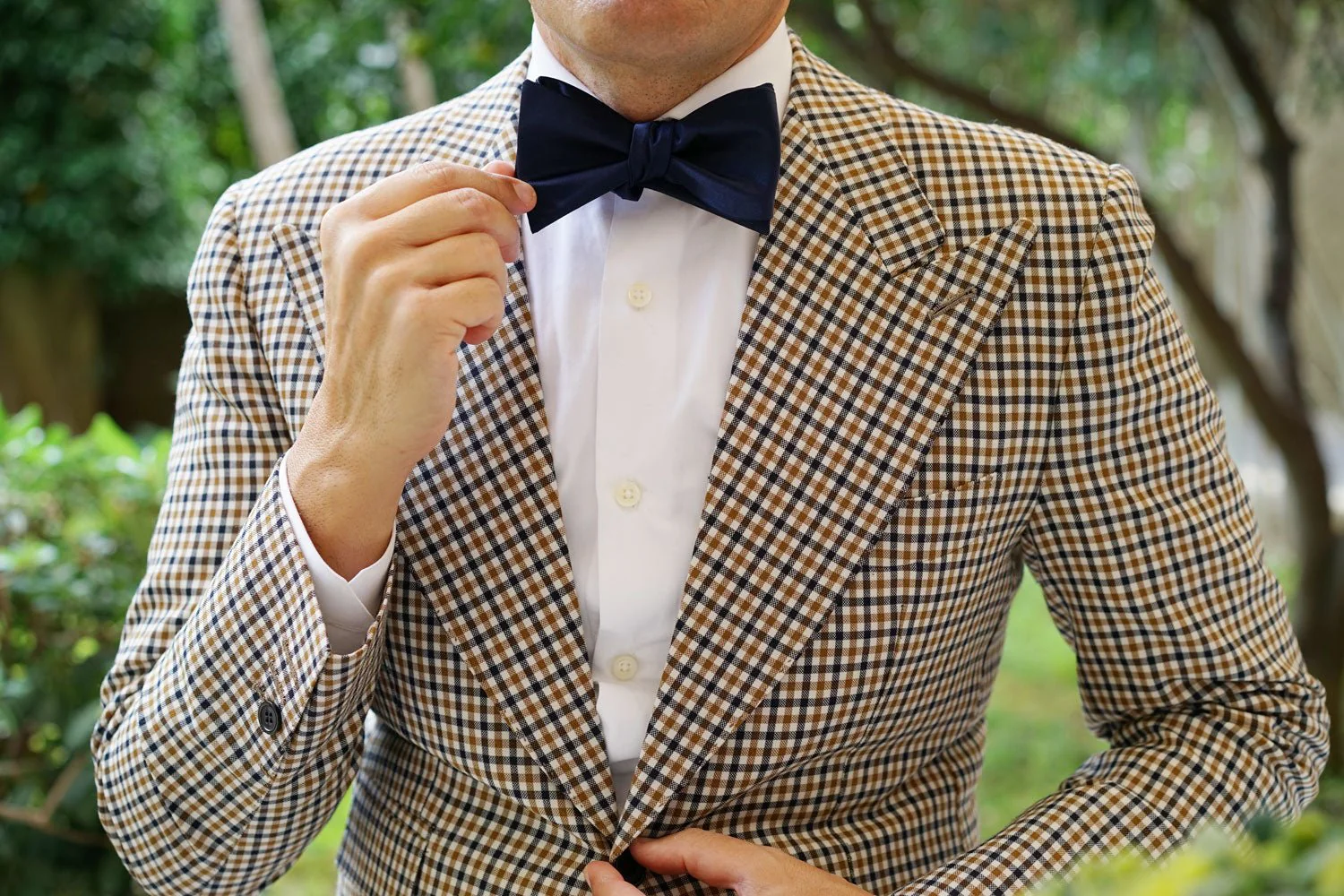 Marine Midnight Blue Satin Self Bow Tie - Image 6
