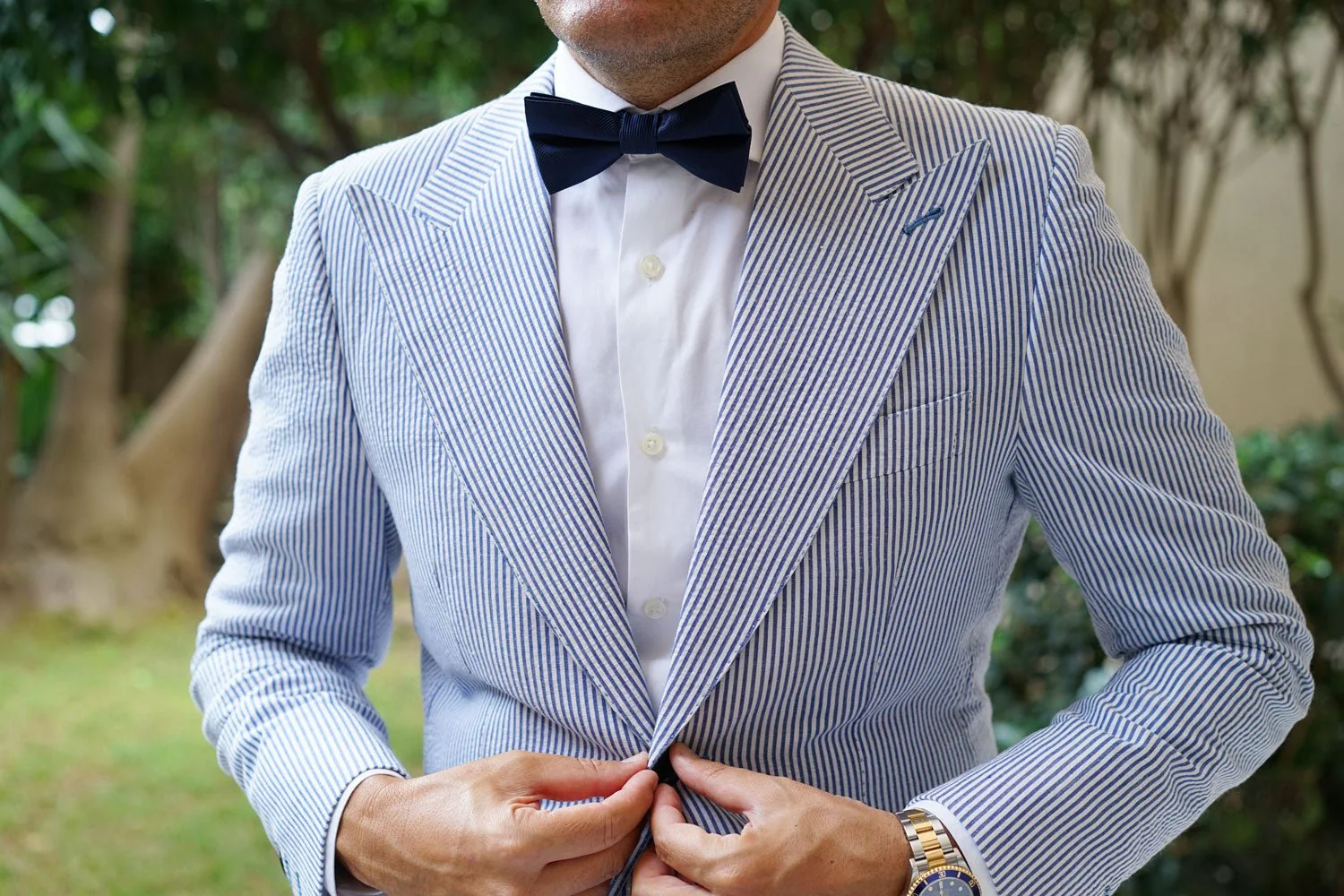 Marine Midnight Blue Twill Bow Tie - Image 3