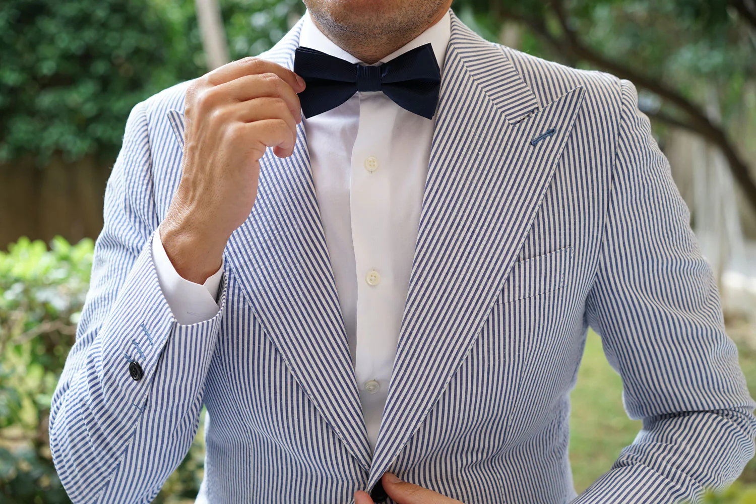 Marine Midnight Blue Twill Bow Tie - Image 5