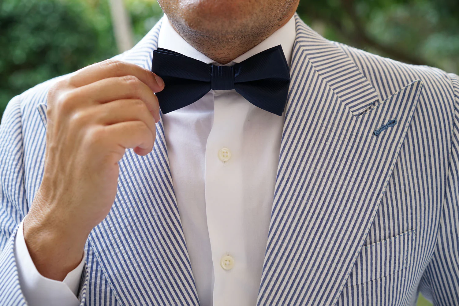 Marine Midnight Blue Twill Bow Tie - Image 6