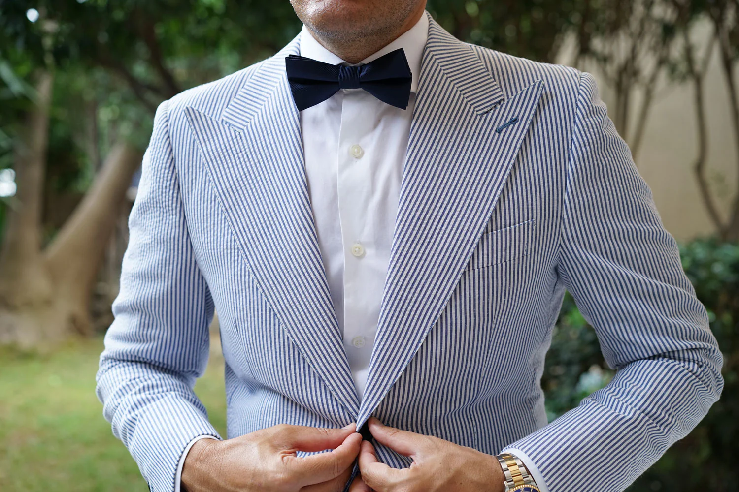Marine Midnight Blue Twill Bow Tie - Image 7