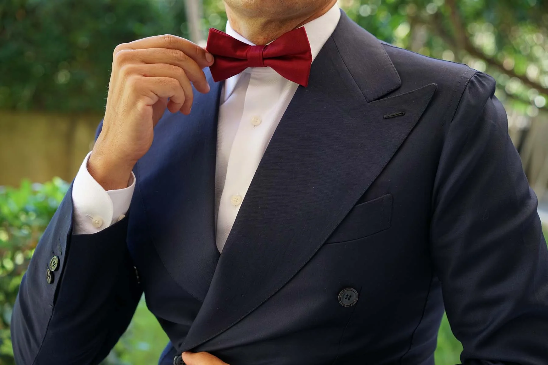Maroon Cotton Bow Tie - Image 3
