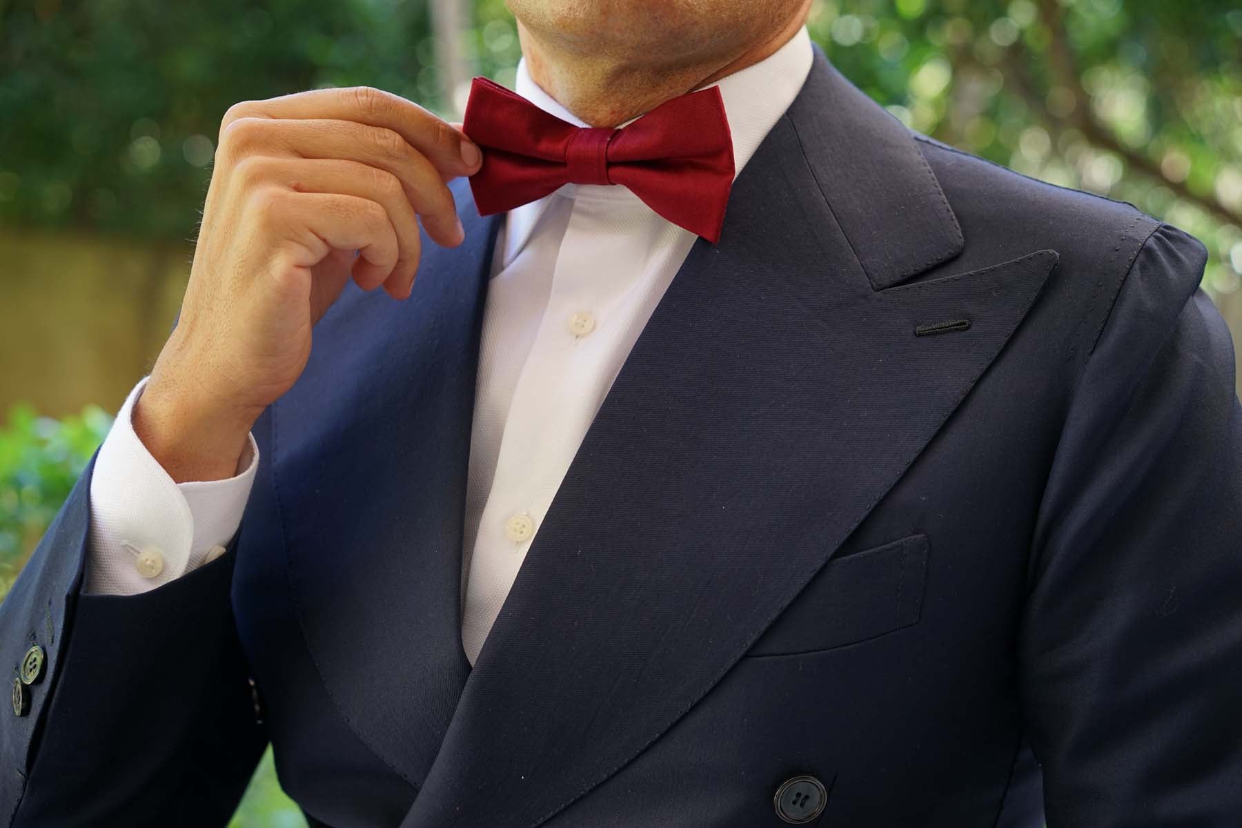 Maroon Cotton Bow Tie - Image 5