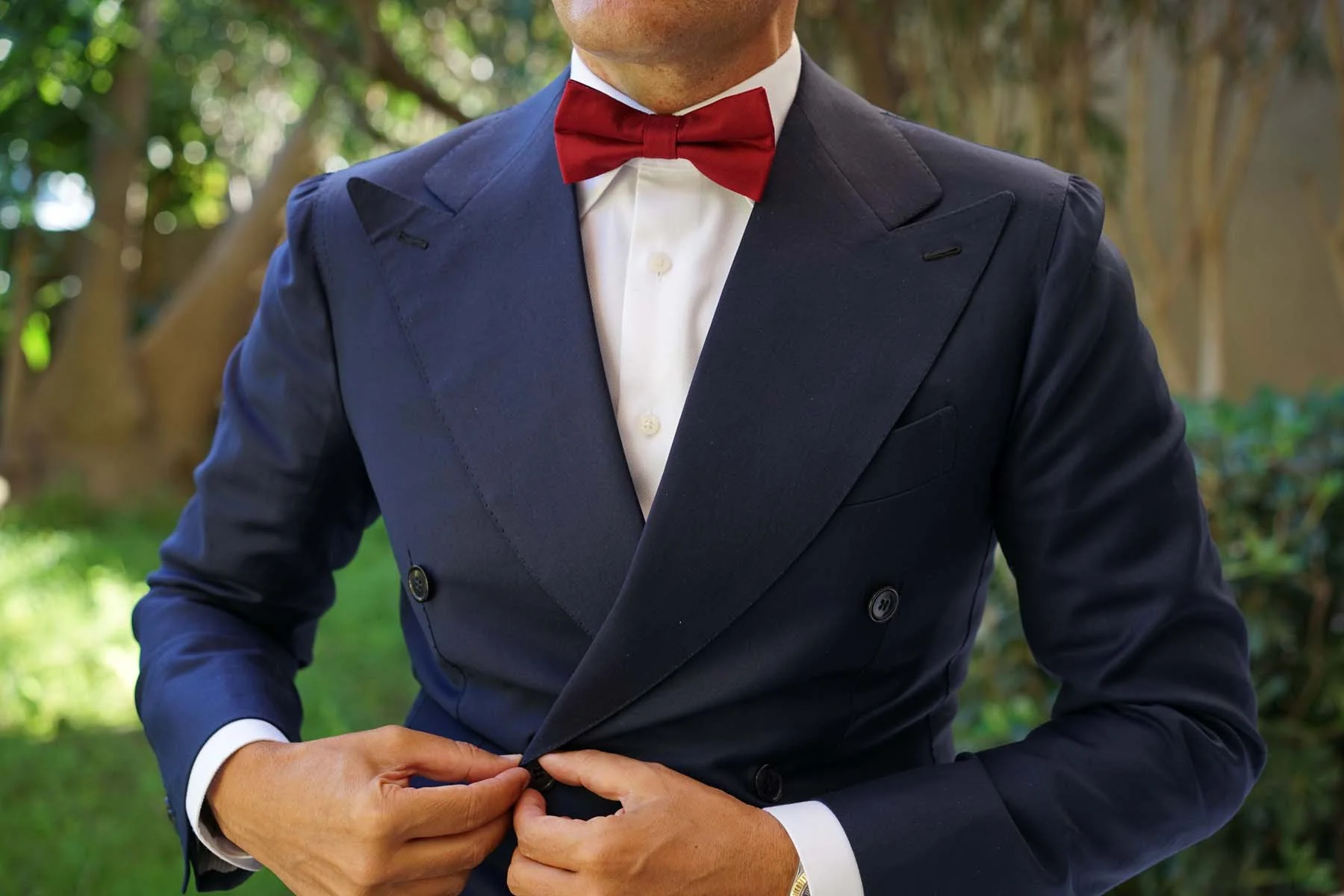 Maroon Cotton Bow Tie - Image 6