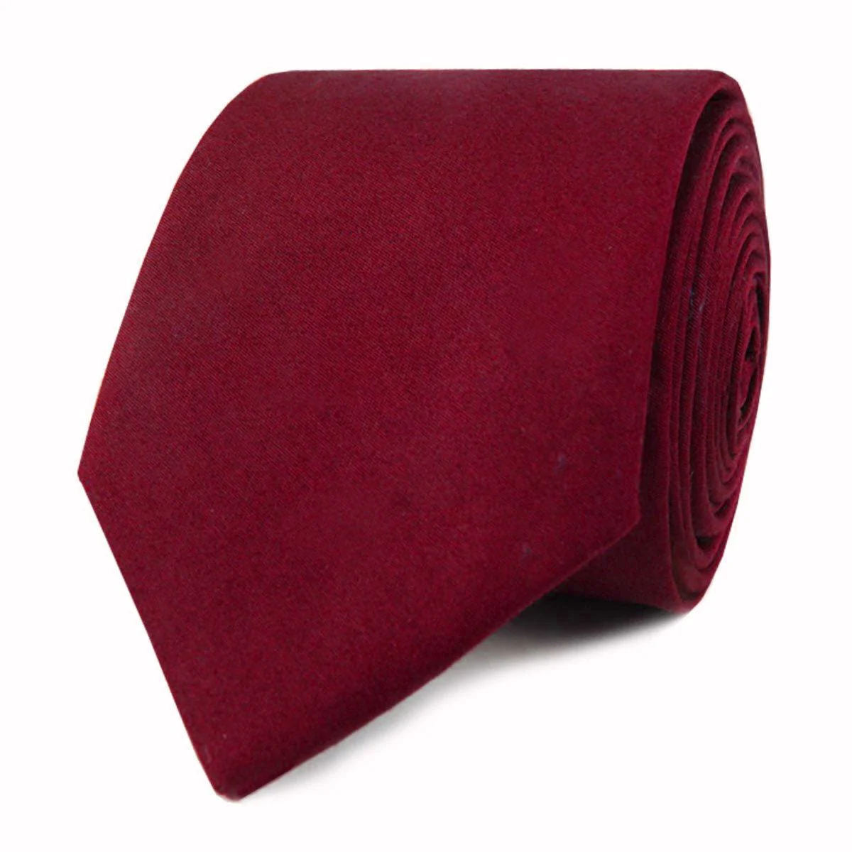 Maroon Cotton Skinny Tie - Image 2