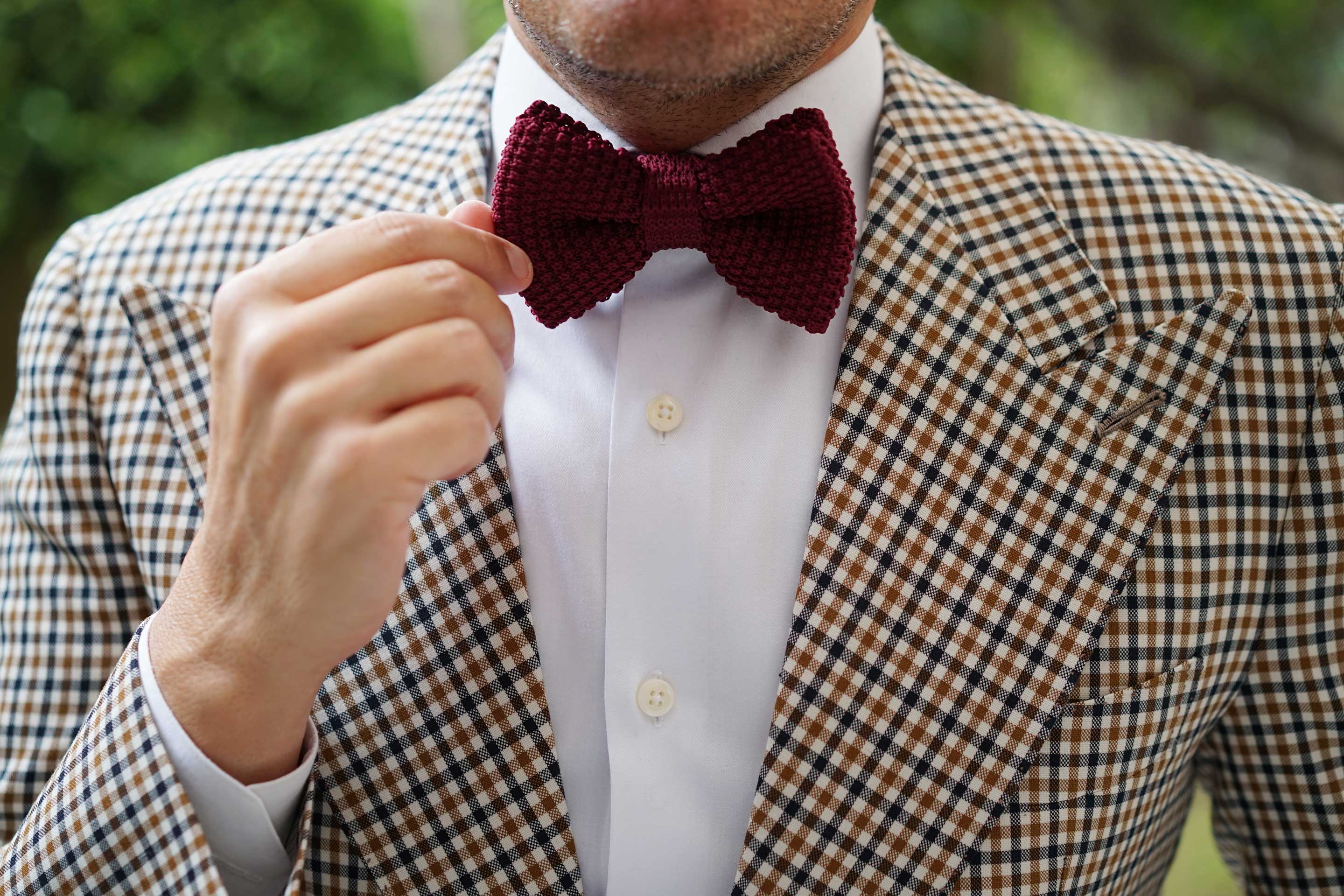 Maroon Knitted Bow Tie - Image 9