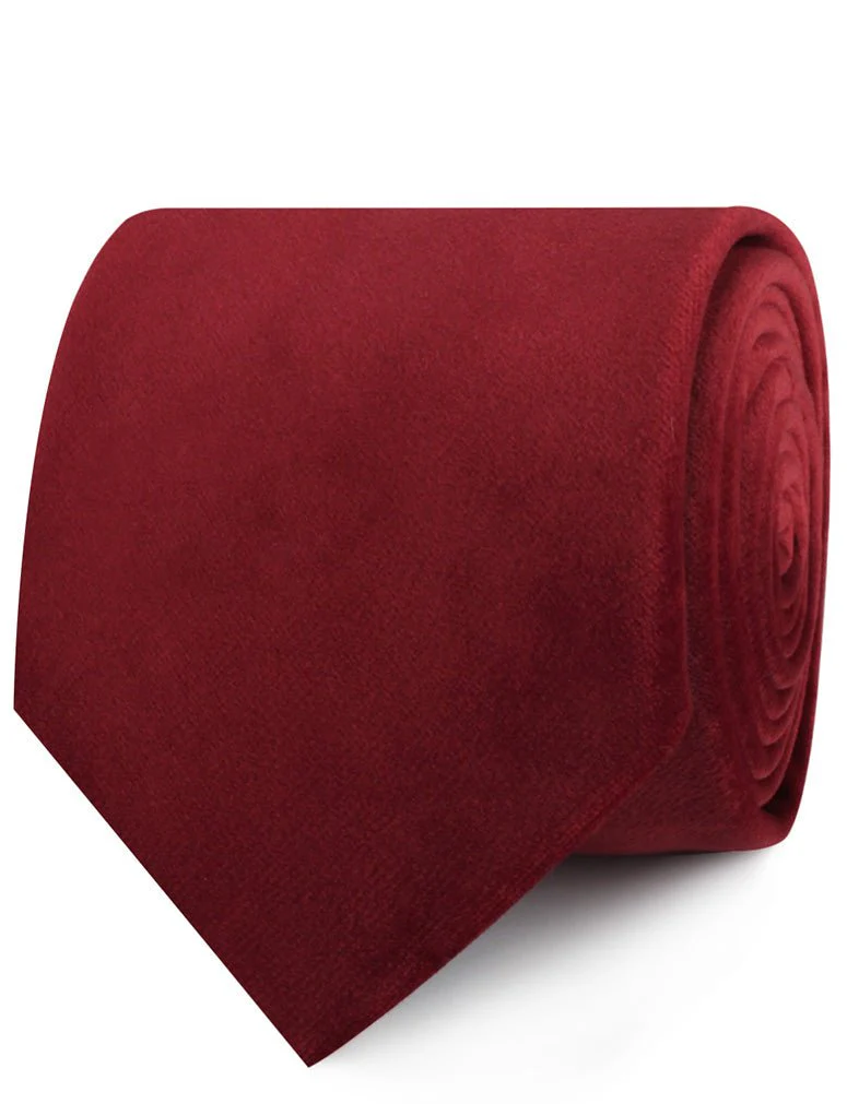 Maroon Velvet Necktie - Image 2