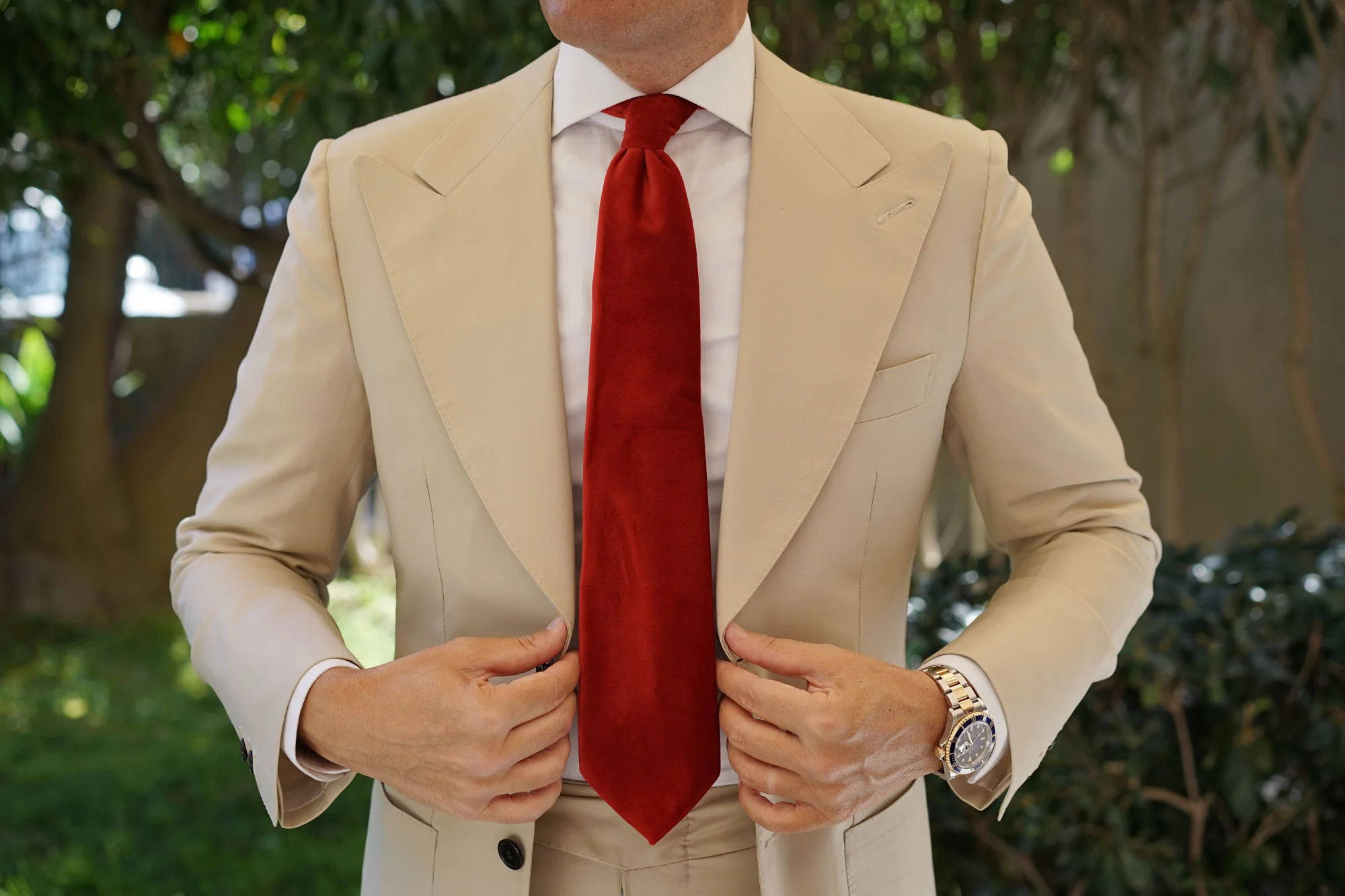 Maroon Velvet Necktie - Image 9