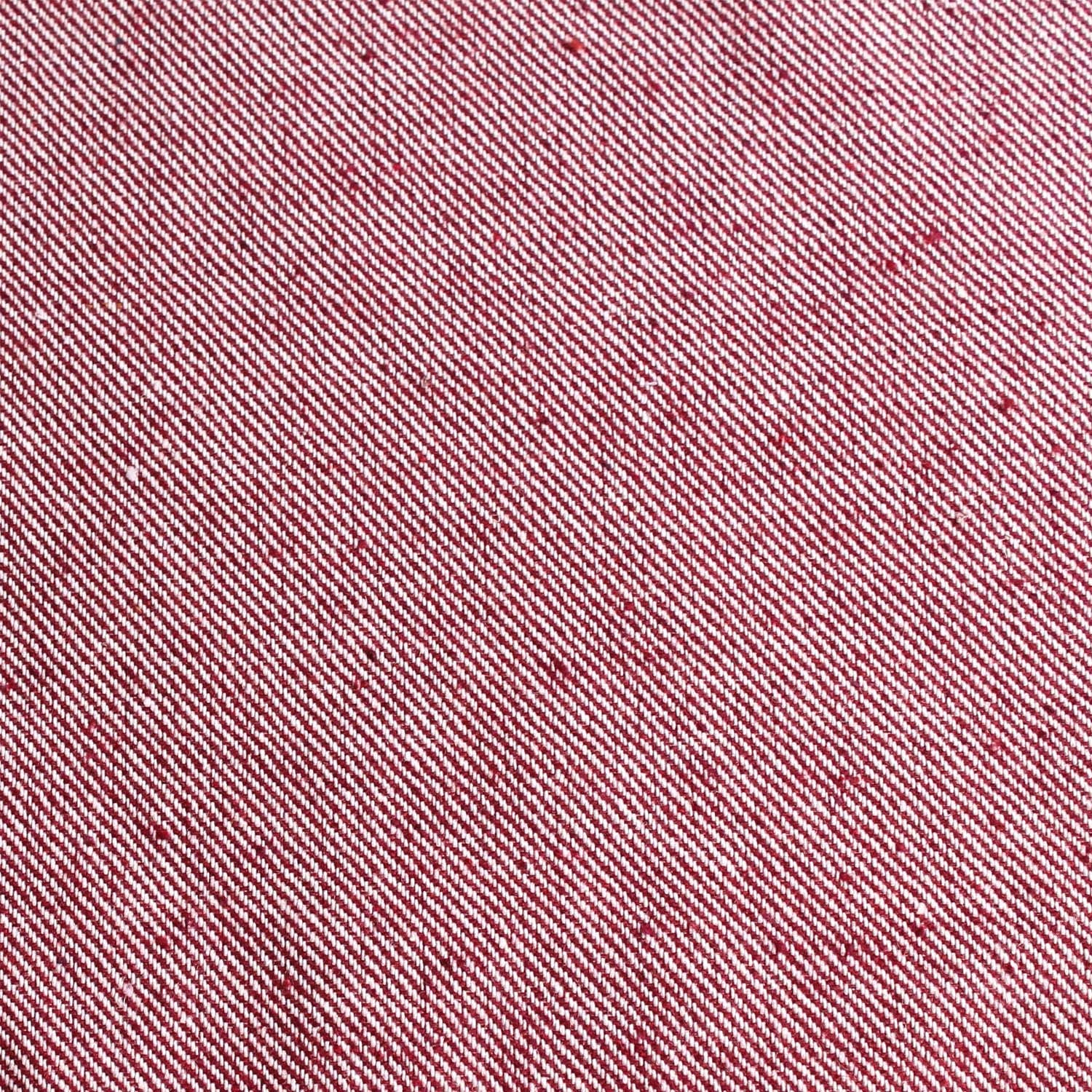 Maroon & White Twill Stripe Linen Kids Bow Tie - Image 2