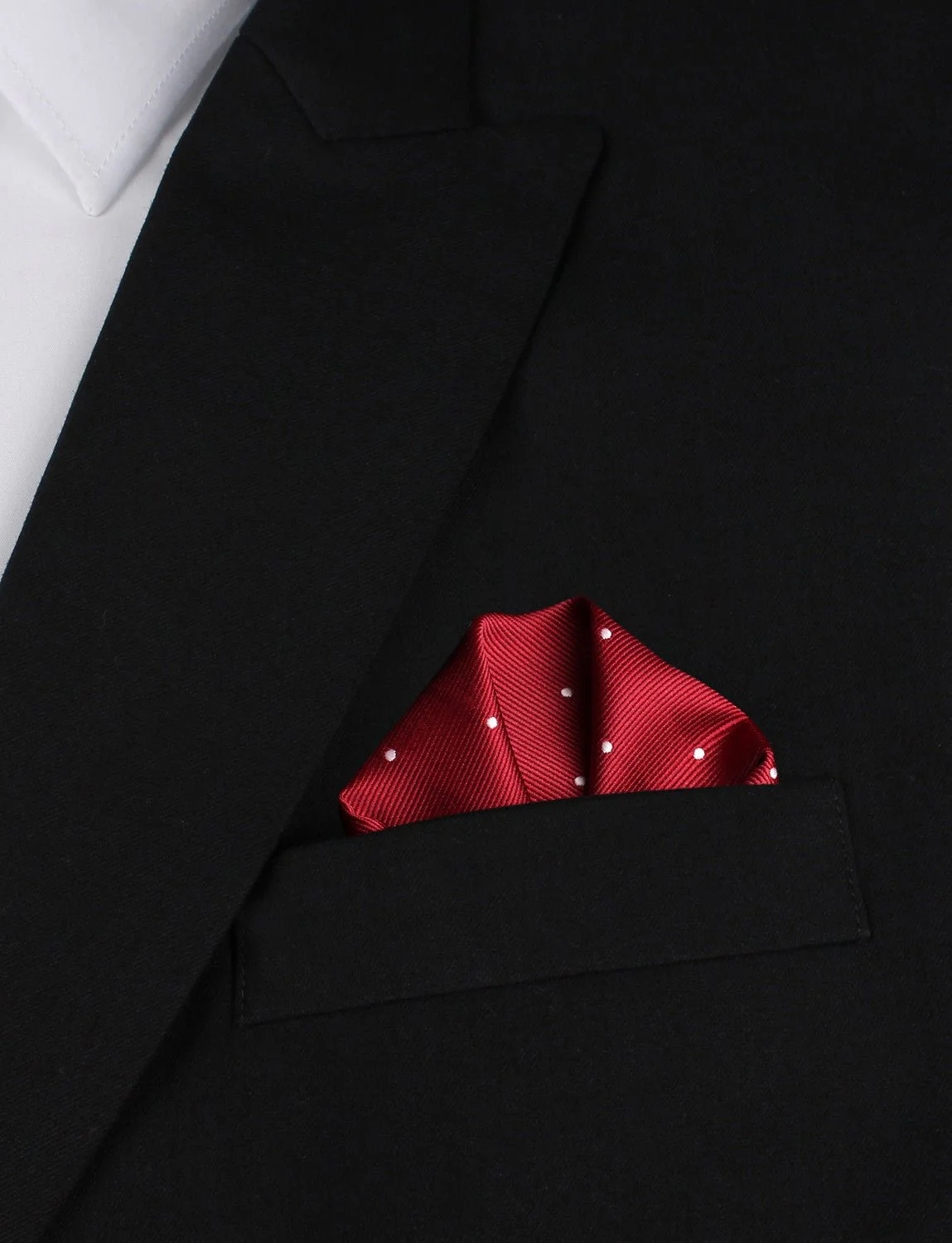 Maroon with White Polka Dots Pocket Square - Image 4