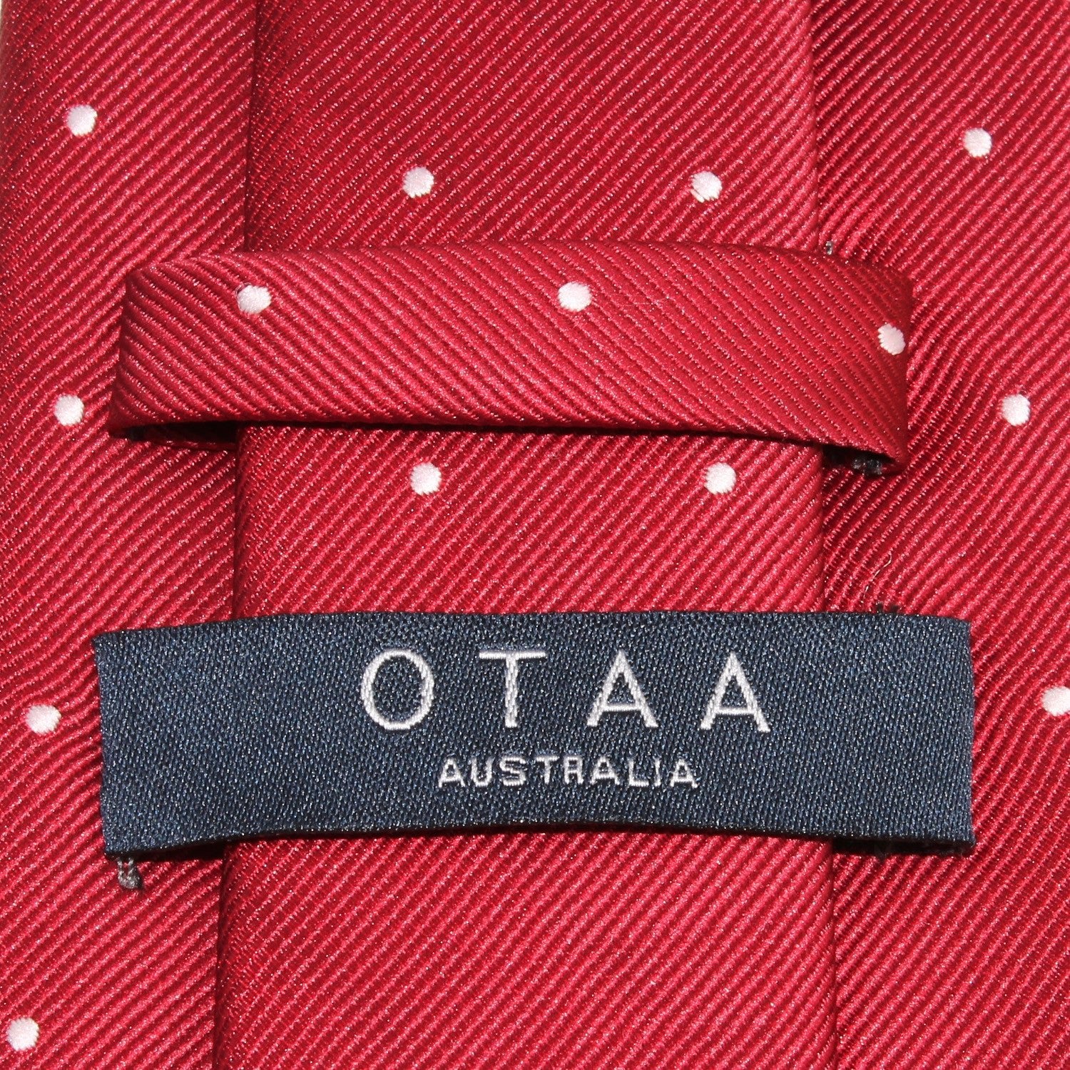 Maroon with White Polka Dots Skinny Tie - Image 4