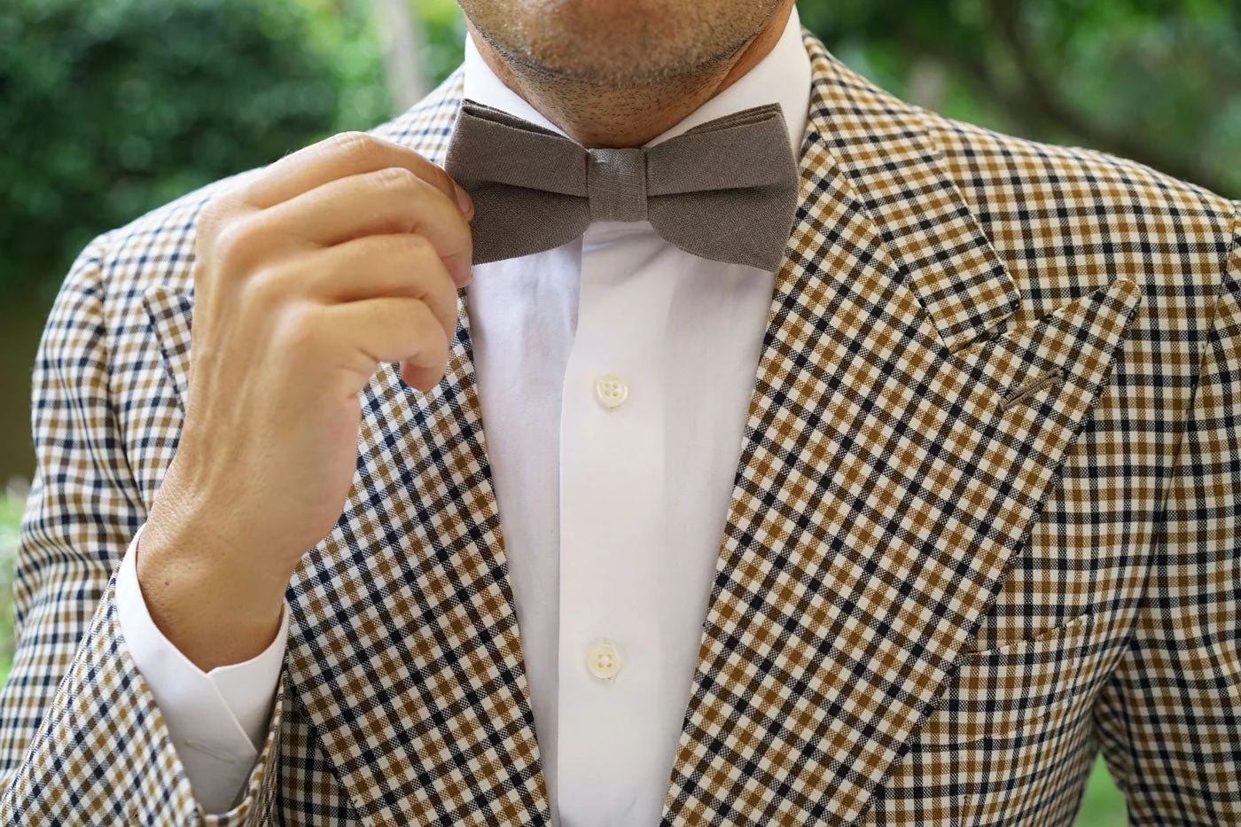 Mercury Charcoal Linen Bow Tie - Image 6