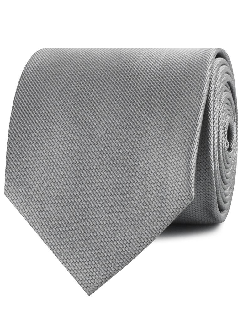Mercury Grey Weave Necktie - Image 2