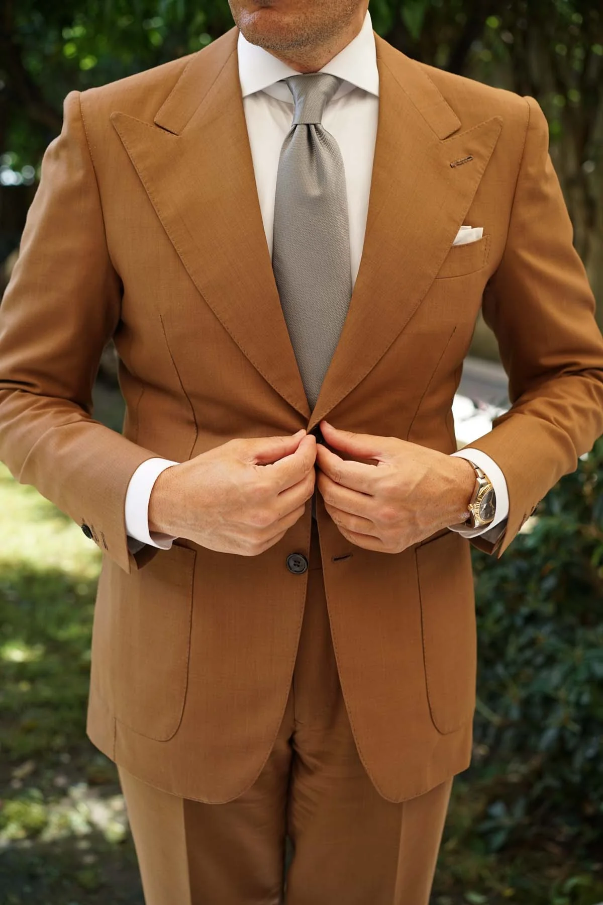 Mercury Grey Weave Necktie - Image 5