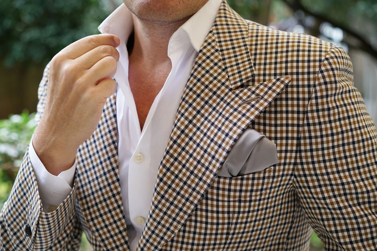 Mercury Grey Weave Pocket Square - Image 6