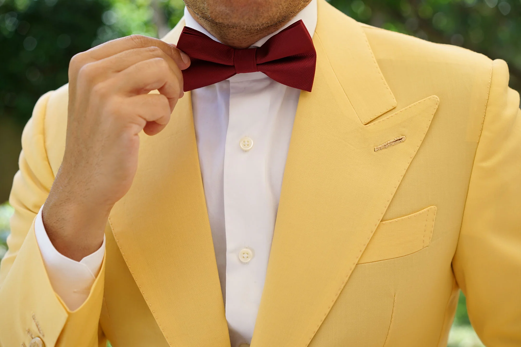 Merlot Burgundy Twill Bow Tie - Image 6