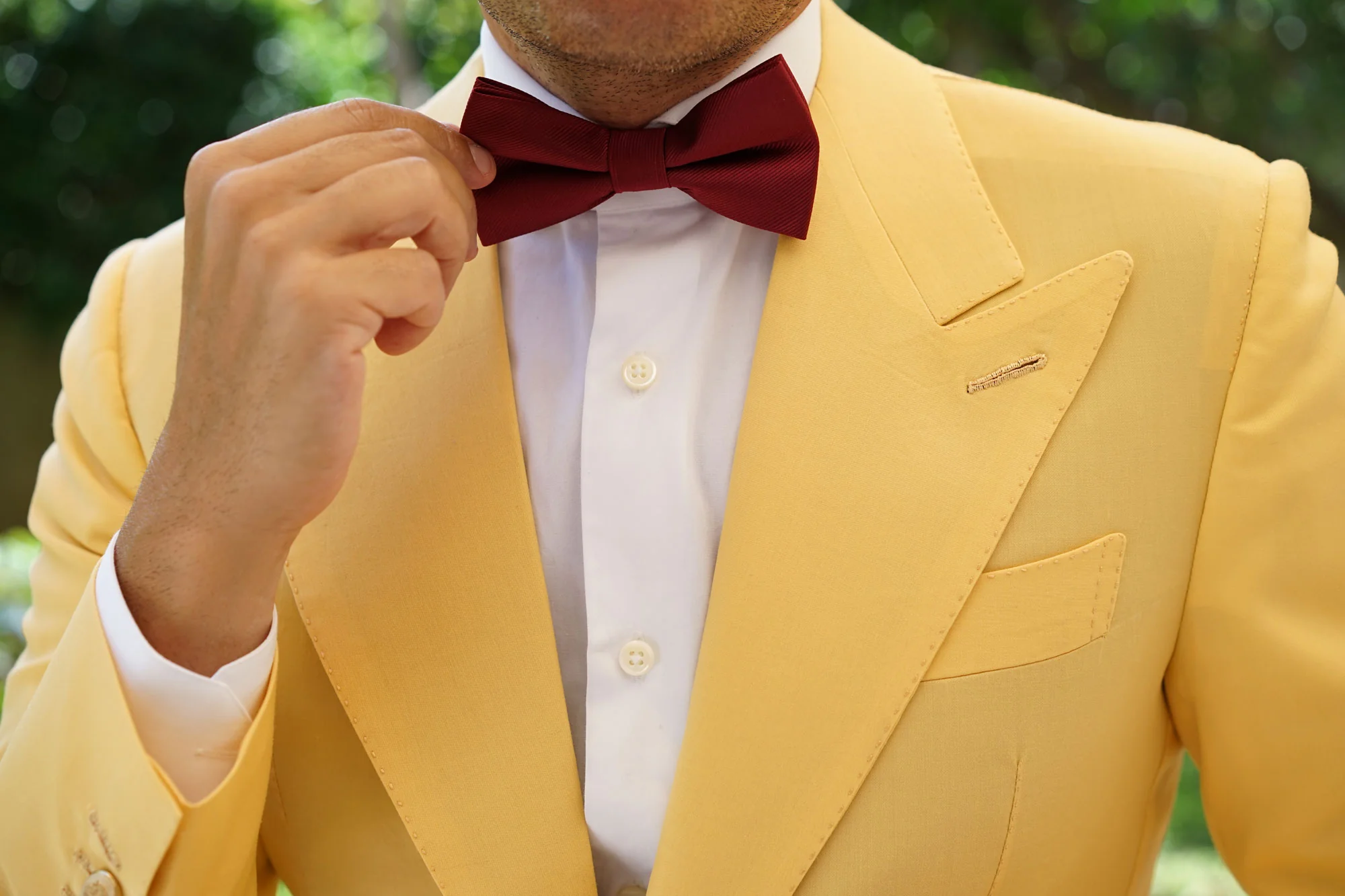Merlot Burgundy Twill Bow Tie - Image 9
