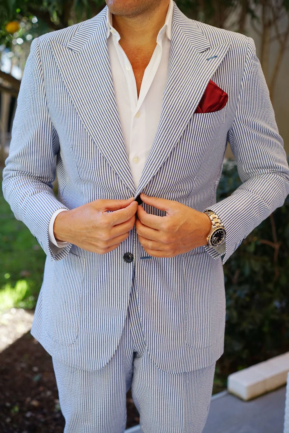 Merlot Burgundy Twill Pocket Square - Image 4