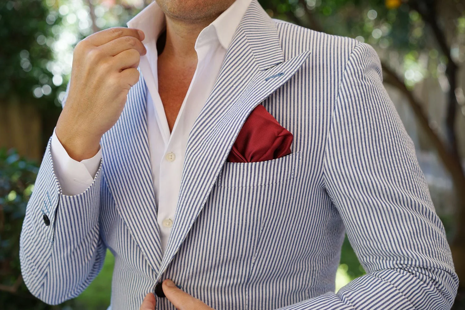Merlot Burgundy Twill Pocket Square - Image 5