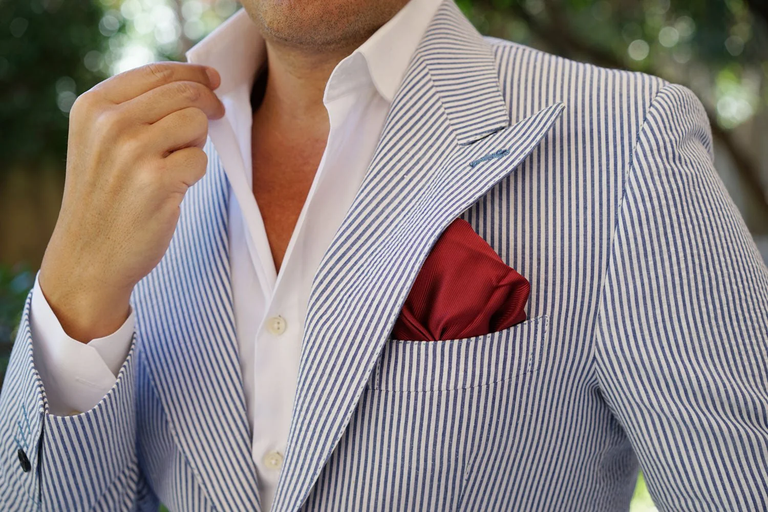 Merlot Burgundy Twill Pocket Square - Image 6