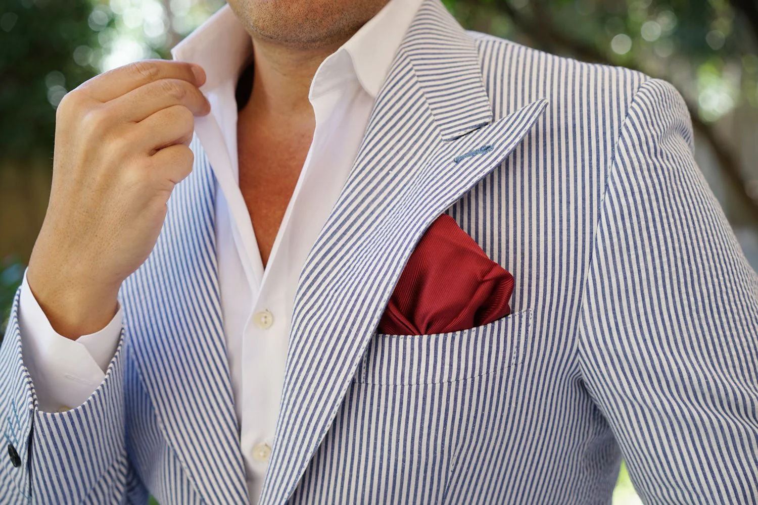 Merlot Burgundy Twill Pocket Square - Image 8
