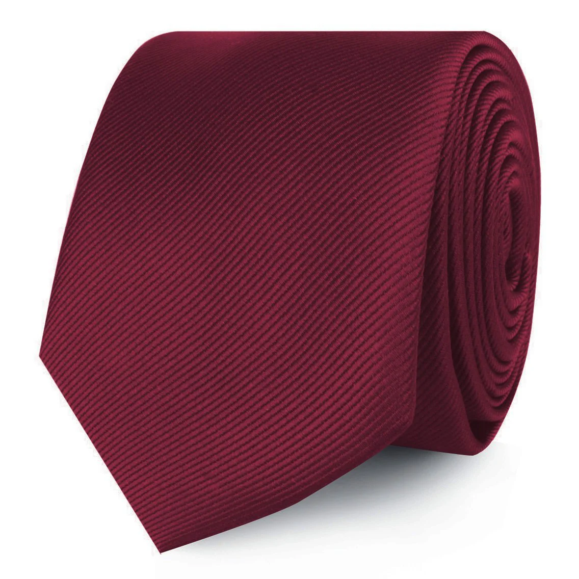Merlot Burgundy Twill Skinny Tie - Image 2