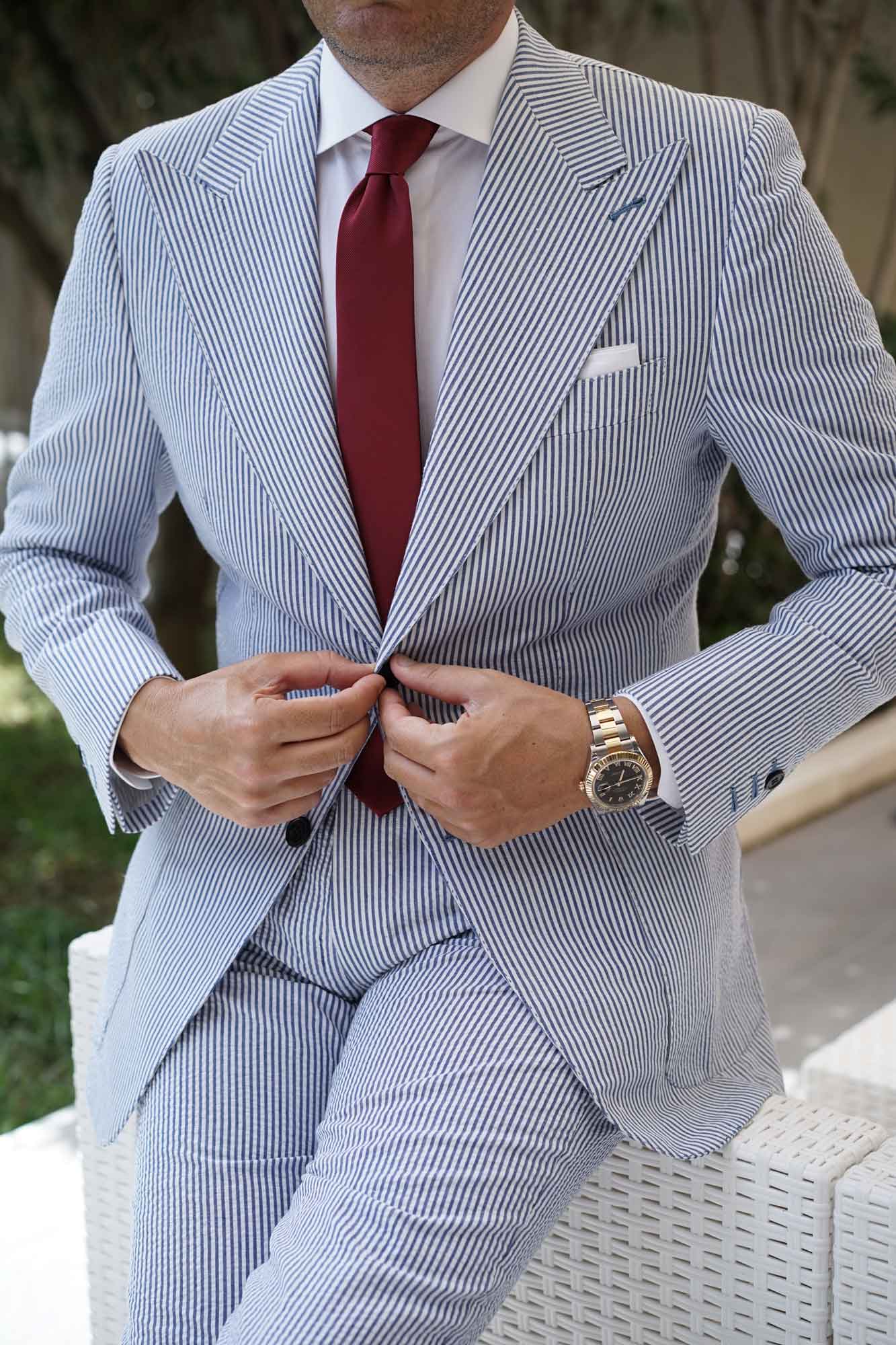 Merlot Burgundy Twill Skinny Tie - Image 7