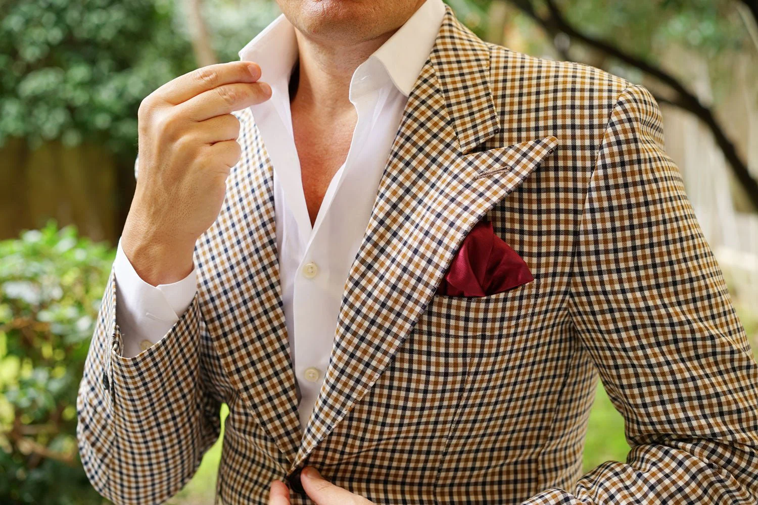 Merlot Wine Striped Pocket Square - Image 5