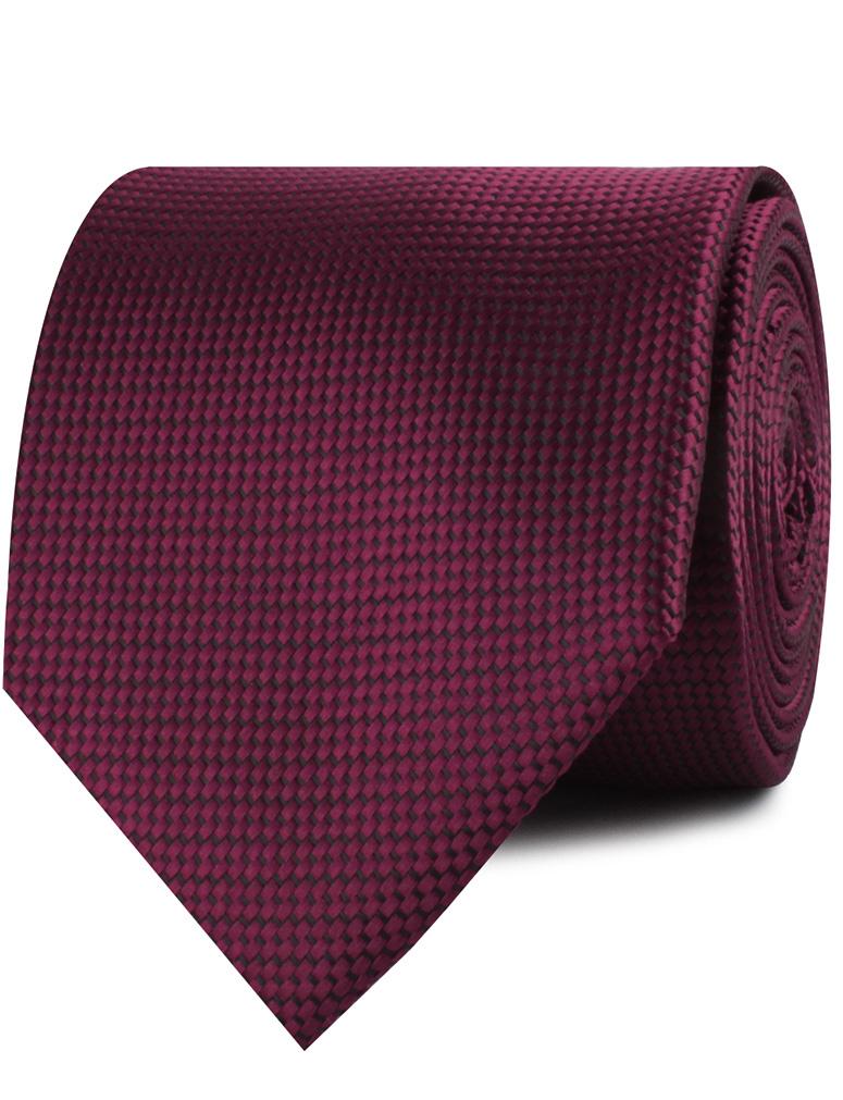 Metallic Maroon Oxford Weave Necktie - Image 2