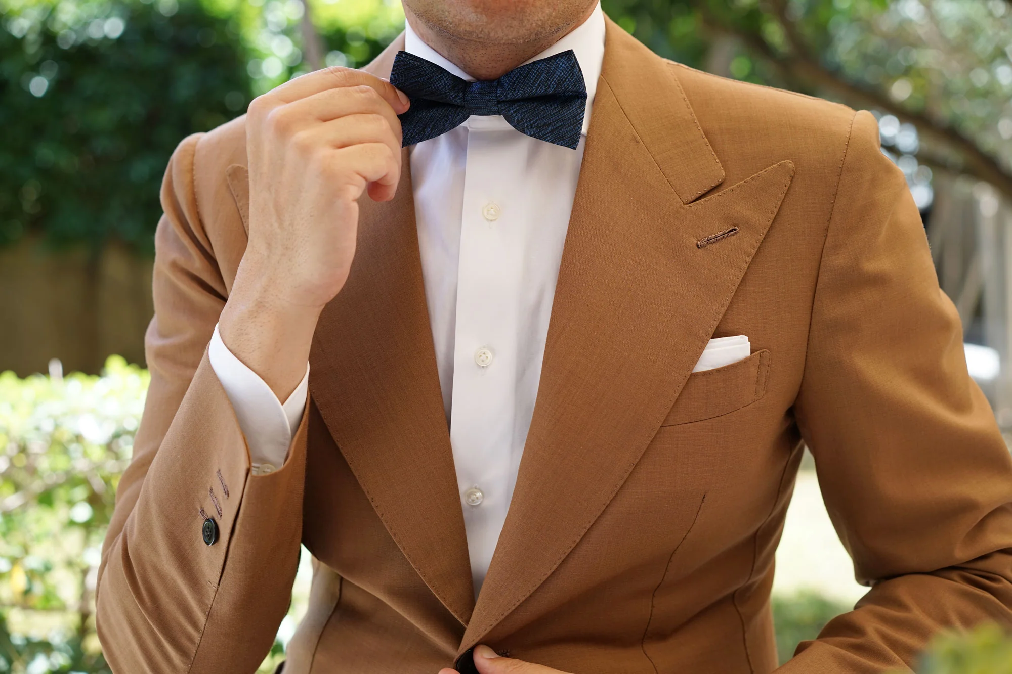 Midnight Blue-Black Chambray Bow Tie - Image 5