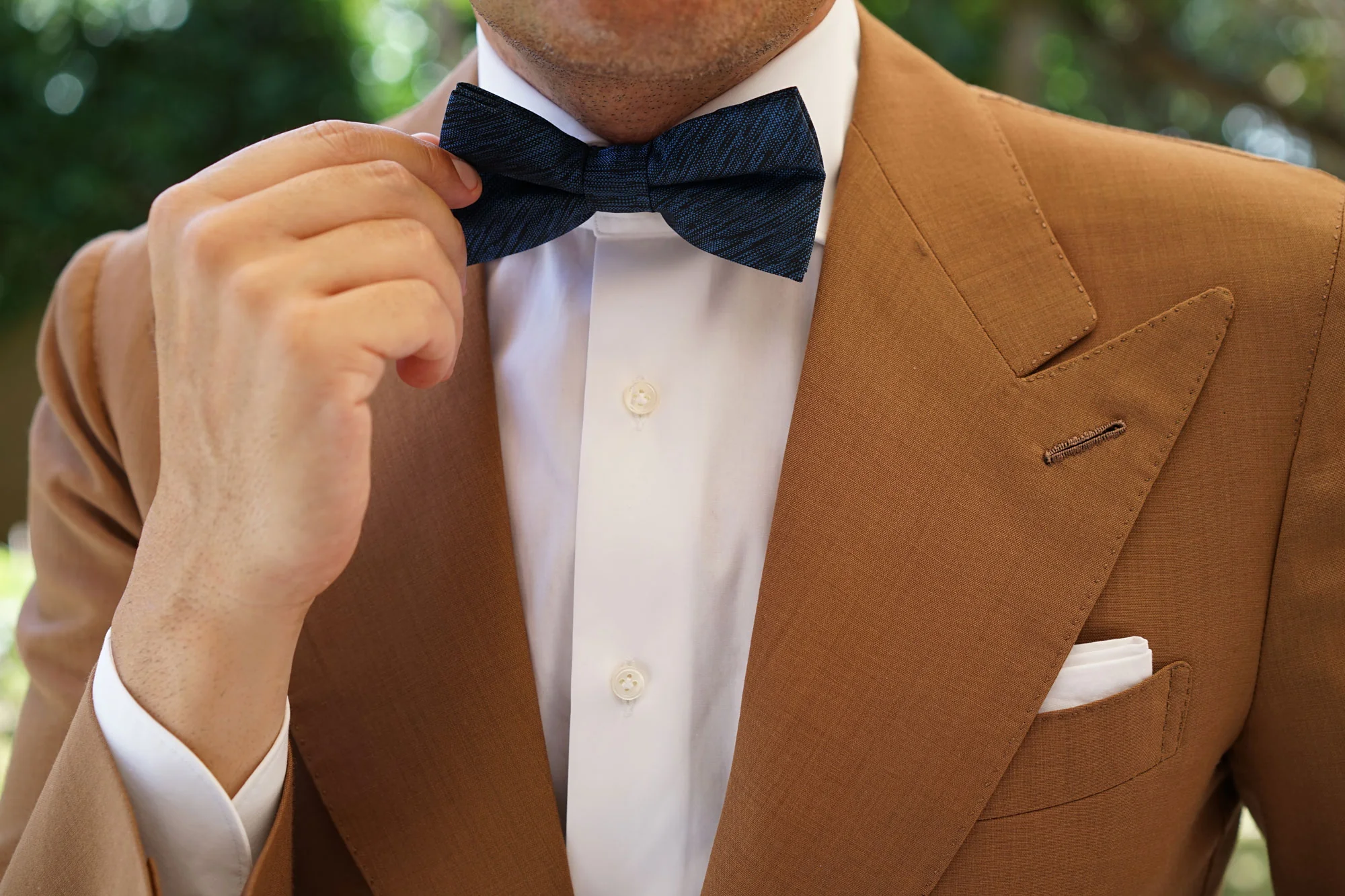 Midnight Blue-Black Chambray Bow Tie - Image 7