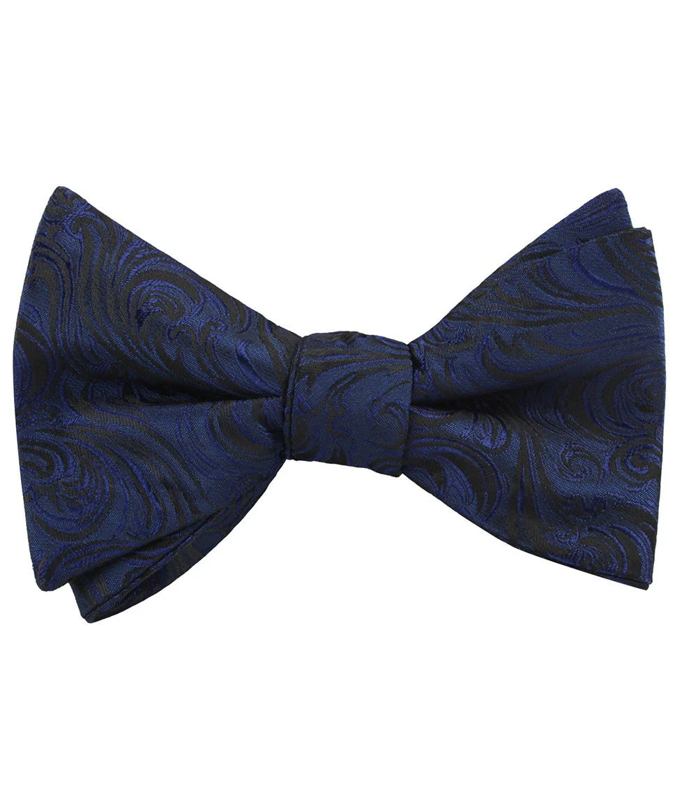 Midnight Blue Khamsin Self Bow Tie - Image 2