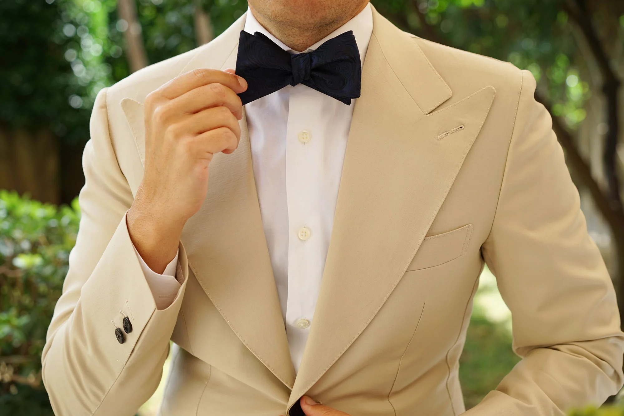 Midnight Blue Khamsin Self Bow Tie - Image 7