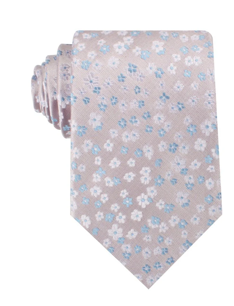 Miharashi Seaside Blue and White Floral Necktie