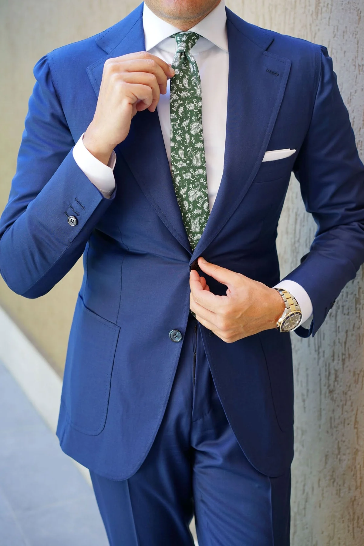 Milan Paisley Green Skinny Tie - Image 10