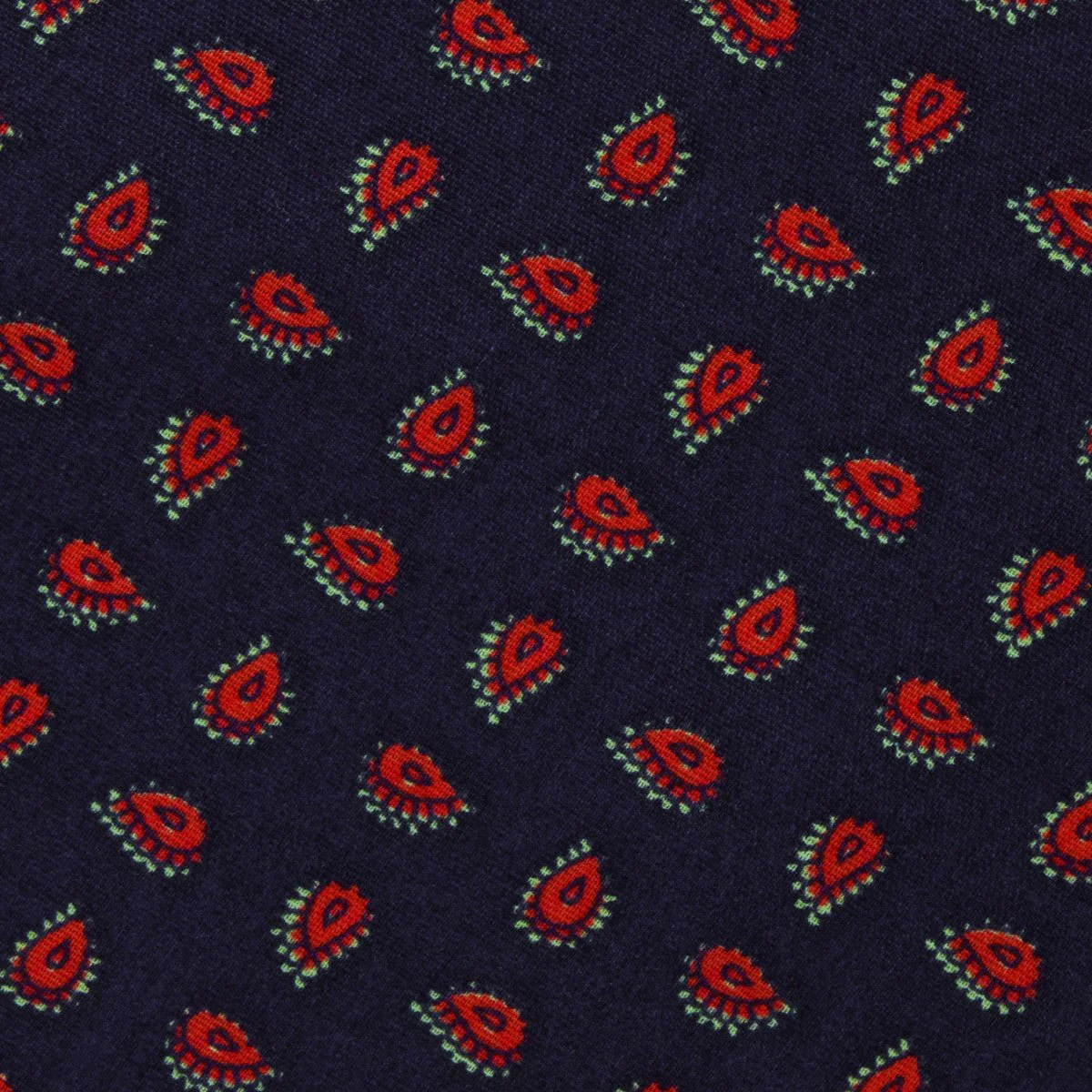 Milano Navy Blue Paisley Skinny Tie - Image 3