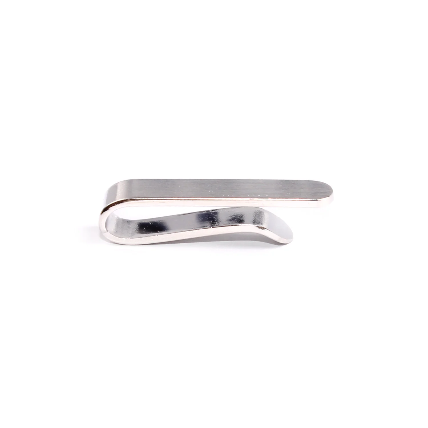 Mini Brushed Silver Round Clasp Skinny Tie Bar - Image 2