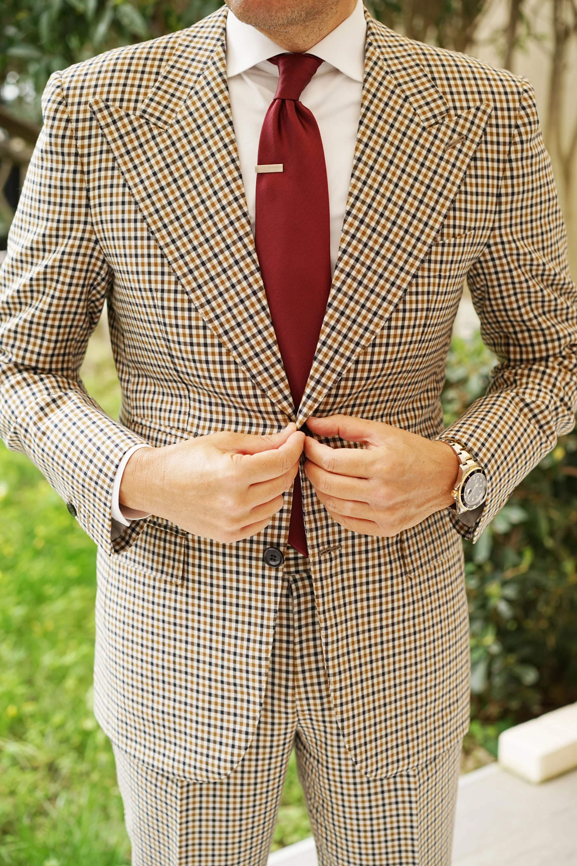 Mini Brushed Silver Skinny Tie Bar - Image 5
