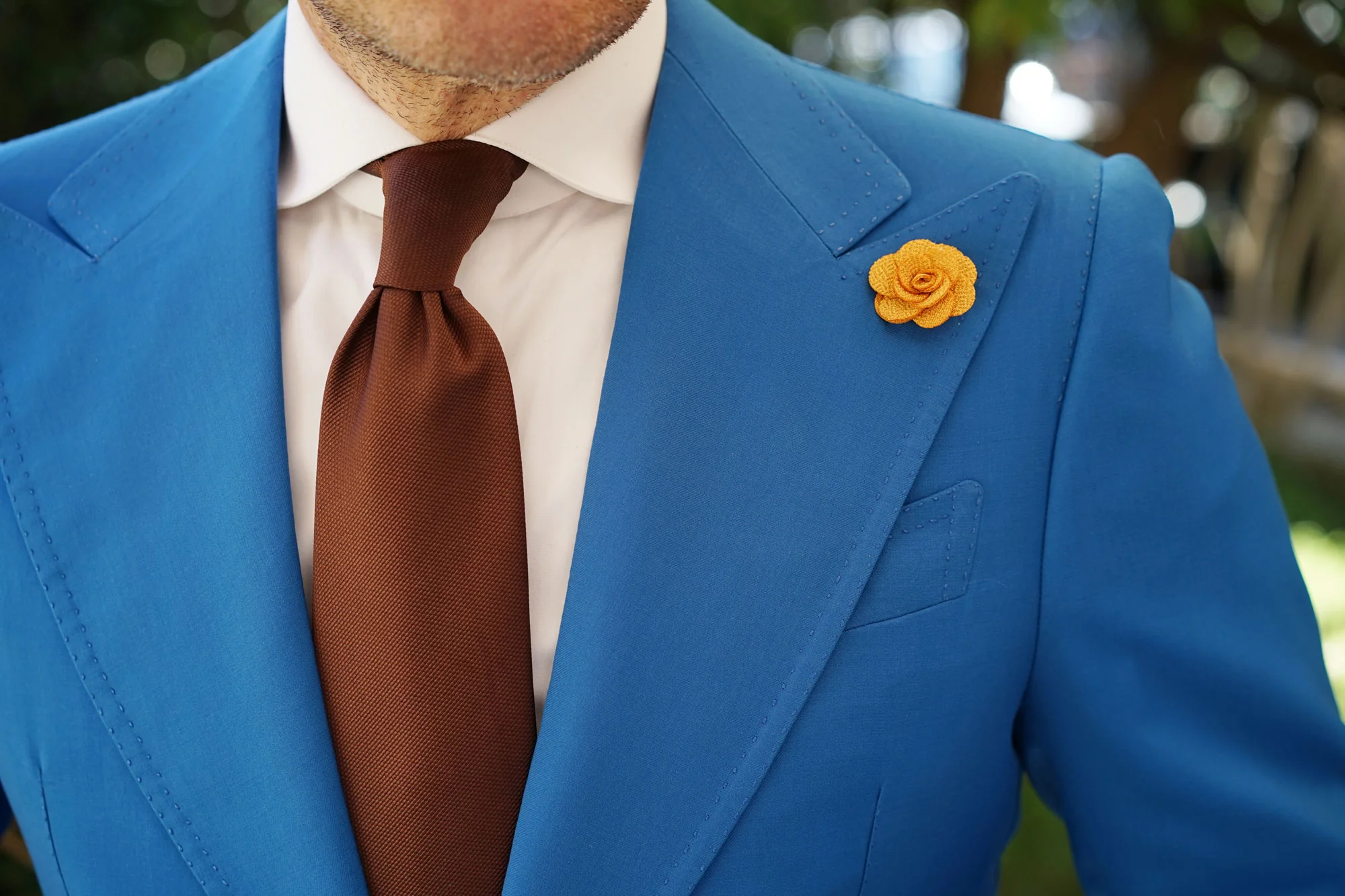 Mini Mustard Yellow Lapel Flower - Image 6